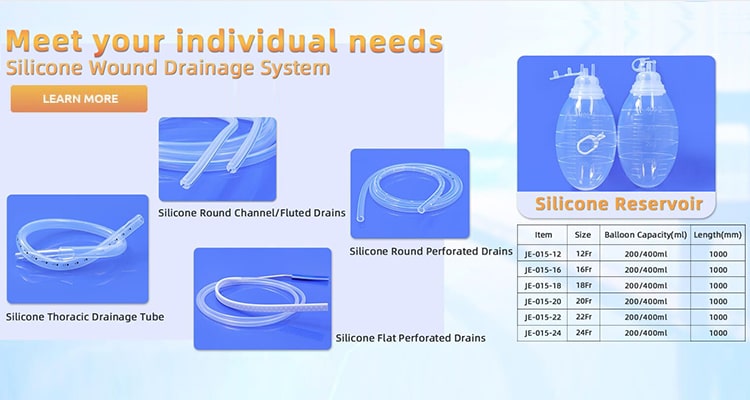 Silicone wound drainage system